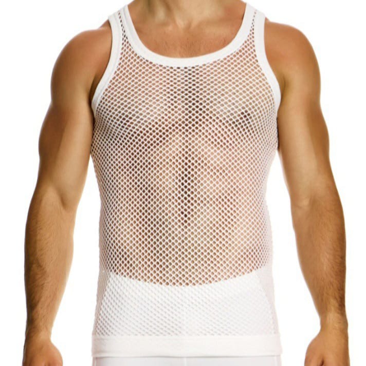 Moduc Vivendi Provactive & Sexy Tank Top Made From See Through Fishnet Fabric